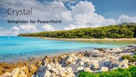  Presentation with spectacular - Presentation theme with spectacular-view-of-the-tropical background and a light blue colored foreground