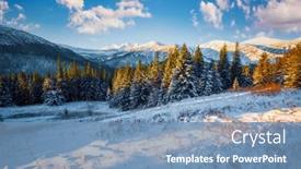  Presentation with spectacular - Slide set featuring spectacular-winter-landscape background and a teal colored foreground