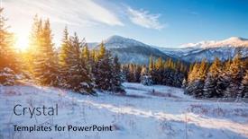  Presentation with spectacular - Amazing slide set having spectacular-winter-landscape backdrop and a light blue colored foreground