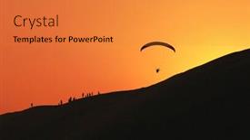  Presentation with paragliding - Slides consisting of spectators-on-top background and a gold colored foreground