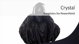  Presentation with scary - Cool new theme with specter - scary figure in hooded cloak backdrop and a white colored foreground