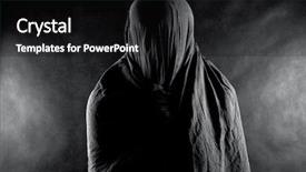  Presentation with ghost - PPT layouts with specter - scary ghost in the dark background and a black colored foreground