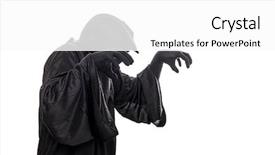  Presentation with spooky - Colorful slide set enhanced with specter - spooky monster in hooded cloak backdrop and a white colored foreground