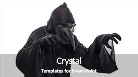  Presentation with spooky - Audience pleasing slide set consisting of specter - spooky monster in hooded cloak backdrop and a black colored foreground