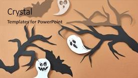  Presentation with ghosts - PPT theme enhanced with spectro - creative composition of paper background and a coral colored foreground