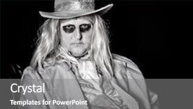  Presentation with costume - Presentation featuring spectro - man dressed in halloween costume background and a gray colored foreground