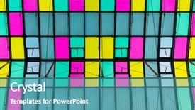  Presentation with multicolor - Audience pleasing PPT theme consisting of spectro - multicolor ceiling with skylight backdrop and a teal colored foreground