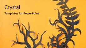  Presentation with black paper - Presentation theme featuring spectro - mystical pattern of black paper background and a yellow colored foreground