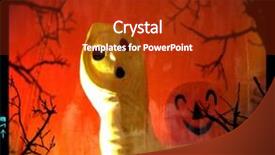  Presentation with vintage retro - Audience pleasing PPT theme consisting of spectro - vintage plastic ghost holding jack backdrop and a  colored foreground