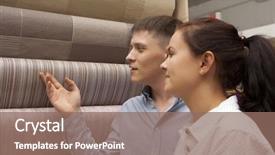  Presentation with family adolescence - Colorful slide set enhanced with spectrum - happy family couple having fun backdrop and a violet colored foreground