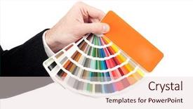  Presentation with hand holding puzzle piece - Beautiful slide deck featuring spectrum business - businessman hand holding a pantone backdrop and a lemonade colored foreground