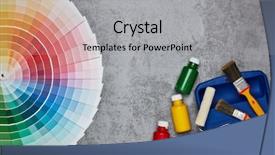  Presentation with construction design - PPT theme with spectrum business - color palette guide and painting background and a light gray colored foreground