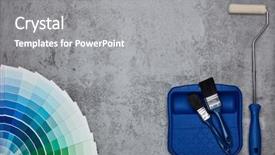  Presentation with construction design - Cool new slide deck with spectrum business - color palette guide and painting backdrop and a gray colored foreground