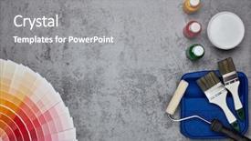  Presentation with construction design - Amazing slide set having spectrum business - color palette guide and painting backdrop and a gray colored foreground