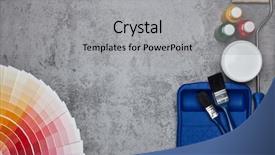  Presentation with construction design - Beautiful PPT theme featuring spectrum business - color palette guide and painting backdrop and a  colored foreground