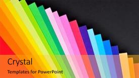  Presentation with paper quilling colorful paper flowers - Amazing slides having spectrum business - stacked colorful paper for background backdrop and a light gray colored foreground