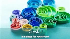  Presentation with paper - PPT theme featuring spectrum-of-coiled-paper-strips background and a teal colored foreground