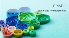  Presentation with paper - PPT layouts consisting of spectrum-of-coiled-paper-strips background and a cool aqua colored foreground