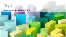  Presentation with blocks - Presentation theme with spectrum-of-colorful-wooden-blocks background and a white colored foreground