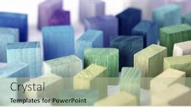  Presentation with color spectrum - Theme with spectrum-of-colorful-wooden-blocks background and a mint green colored foreground