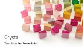  Presentation with blocks - Amazing presentation theme having spectrum-of-colorful-wooden-blocks backdrop and a white colored foreground