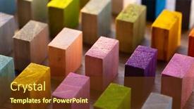  Presentation with color spectrum - PPT layouts having spectrum-of-colorful-wooden-blocks background and a tawny brown colored foreground