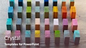  Presentation with rustic wood - PPT layouts with spectrum-of-colorful-wooden-blocks background and a violet colored foreground