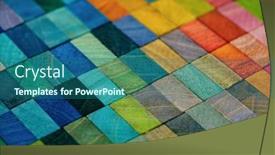  Presentation with blocks - Slide deck consisting of spectrum-of-multi-colored-wooden background and a ocean colored foreground