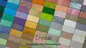  Presentation with multi - Audience pleasing presentation theme consisting of spectrum-of-multi-colored-wooden backdrop and a coral colored foreground