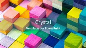  Presentation with blocks - Theme with spectrum of stacked multi-colored wooden blocks background or cover for something creative diverse expanding rising or growing shallow depth of field background and a ocean colored foreground