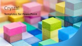  Presentation with color spectrum - Theme having spectrum-of-stacked-multi-colored background and a coral colored foreground