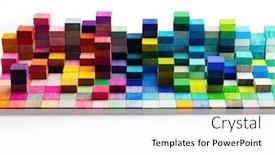  Presentation with multi - Audience pleasing presentation design consisting of spectrum-of-stacked-multi-colored backdrop and a white colored foreground