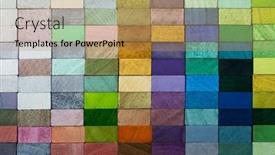  Presentation with multi - Cool new PPT layouts with spectrum-of-stacked-multi-colored backdrop and a yellow colored foreground