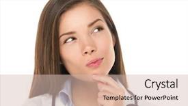  Presentation with asian doctor - PPT theme with asian caucasian female health care background and a soft green colored foreground