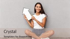  Presentation with clothing - Theme consisting of speech arrow pointer directing upward background and a mint green colored foreground