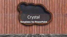  Presentation with bubble - Slide deck with speech bubble blackboard on wooden wall background background and a tawny brown colored foreground