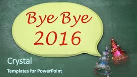  Presentation with bubble - PPT layouts enhanced with speech bubble bye bye 2016 background and a ocean colored foreground
