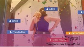  Presentation with social media - Slides with speech-bubbles-with-digital-icons and a violet colored foreground