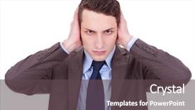  Presentation with evil - Presentation theme consisting of speech hearing - business man in the hear background and a tawny brown colored foreground