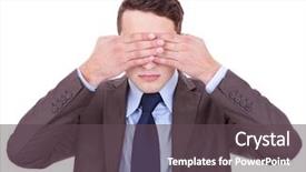  Presentation with evil - Beautiful slide deck featuring speech hearing - business man making the see backdrop and a dark gray colored foreground