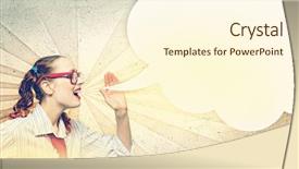  Presentation with african american teenager girl - Beautiful theme featuring speech hearing - funny teenager girl in red backdrop and a  colored foreground