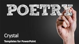  Presentation with poetry - Theme consisting of speech history - hand writing the text poetry background and a dark gray colored foreground