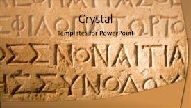  Presentation with tablet - Theme with speech history - hieroglyphs on a stone tablet background and a coral colored foreground