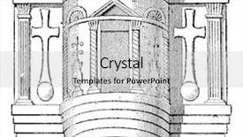  Presentation with dictionary - Slide set having speech history - pulpit of the cathedral background and a light gray colored foreground