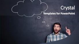  Presentation with black man - PPT theme featuring speech information - inspired young man with beard background and a tawny brown colored foreground