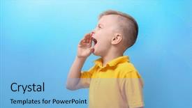  Presentation with language - Cool new theme with speech language pathologist - cute little boy on color backdrop and a light blue colored foreground