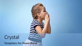  Presentation with language - PPT theme having speech language pathologist - cute little girl on color background and a light blue colored foreground
