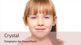  Presentation with language - PPT theme having speech language pathologist - cute little girl on white background and a coral colored foreground