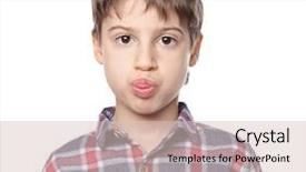  Presentation with language - PPT theme featuring speech language pathologist - portrait of cute little boy background and a soft green colored foreground