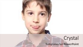  Presentation with language - PPT theme enhanced with speech language pathologist - portrait of cute little boy background and a lemonade colored foreground